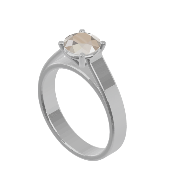 1CT 18K White Gold Catedral ring