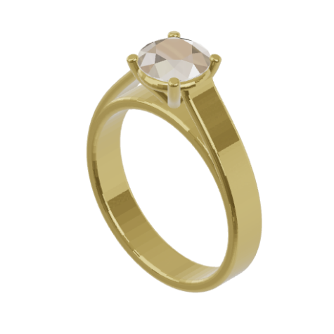 1CT 18K White Gold Catedral ring